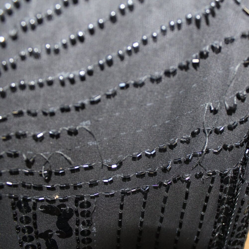 Vintage 1980's Womens Black Beaded Lillie Rubin Cocktail Dress-Size Small-PMNAT1 - Picture 8 of 13